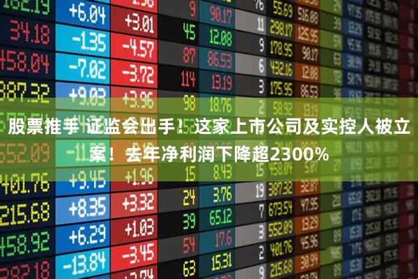 股票推手 证监会出手！这家上市公司及实控人被立案！去年净利润下降超2300%